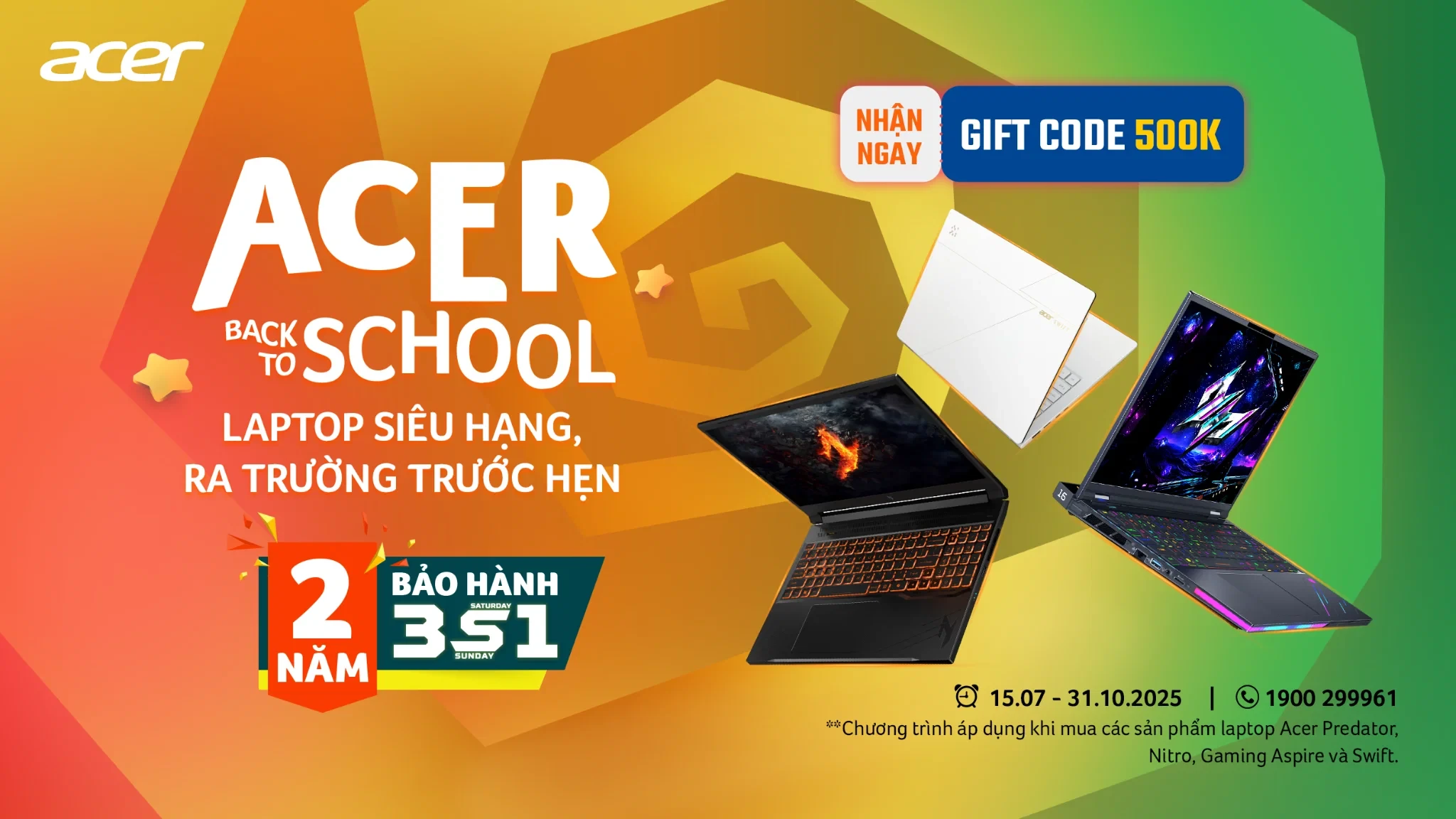 Acer tung ưu đãi Back To School 2025: Laptop Siêu Hạng – Ra Trường Trước Hẹn