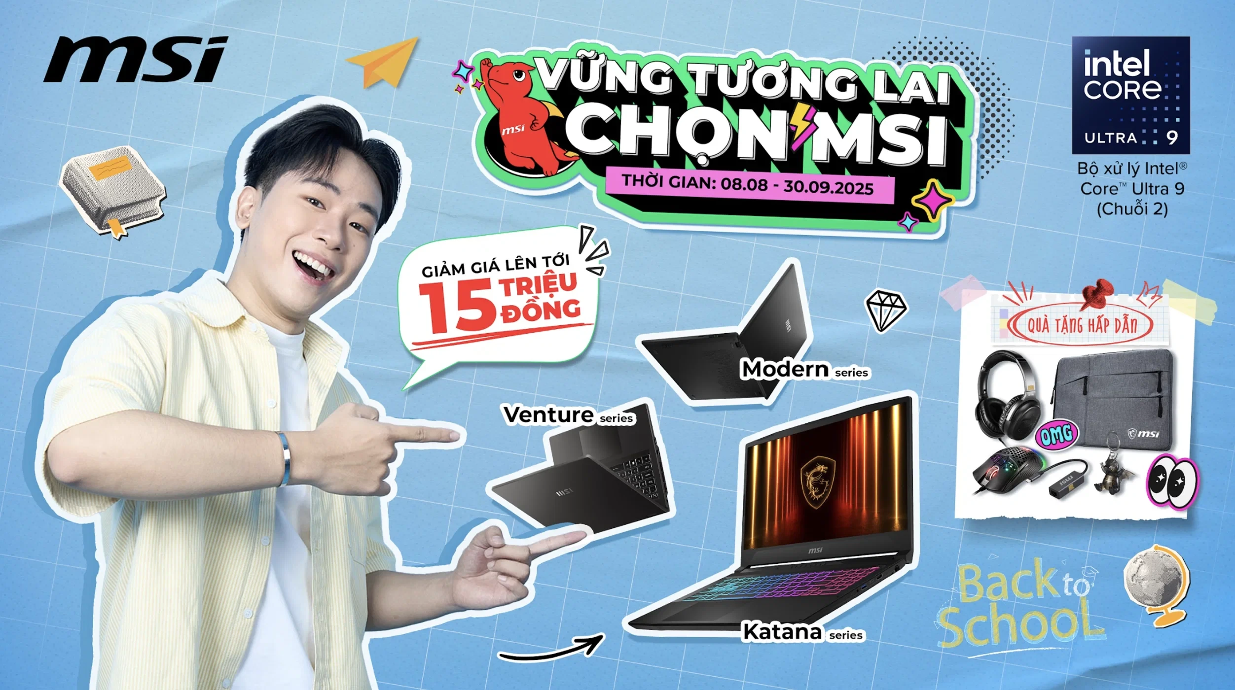 MSI tung khuyến mãi Back to School 2025: Giảm đến 15 triệu cùng quà tặng khủng