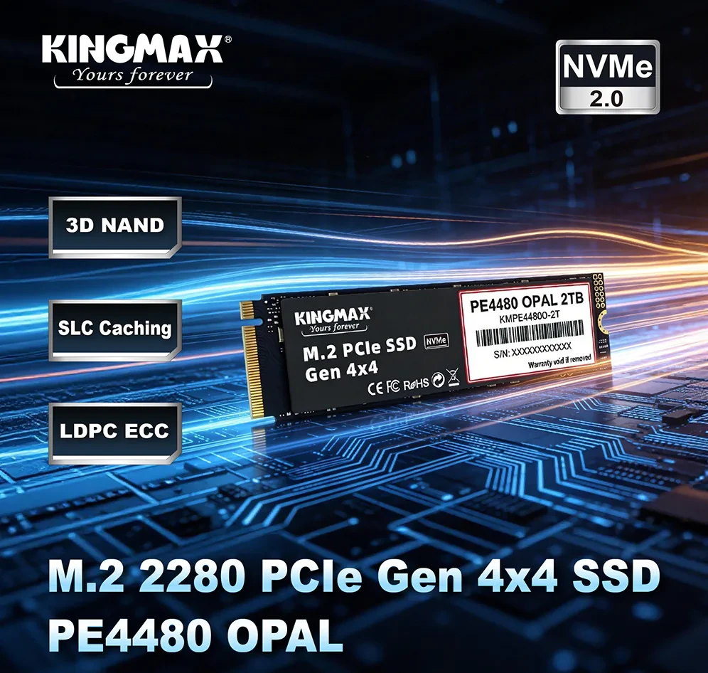 KINGMAX ra mắt SSD PE4480 hỗ trợ mã hóa phần cứng cho hệ thống doanh nghiệp