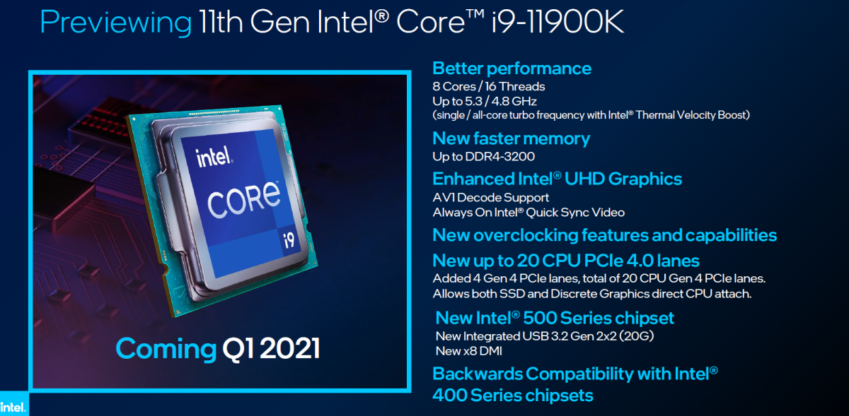 Nhà bán lẻ Hoa Kỳ liệt kê các CPU Rocket Lake, Core i9-11900K với giá $ 599!!
